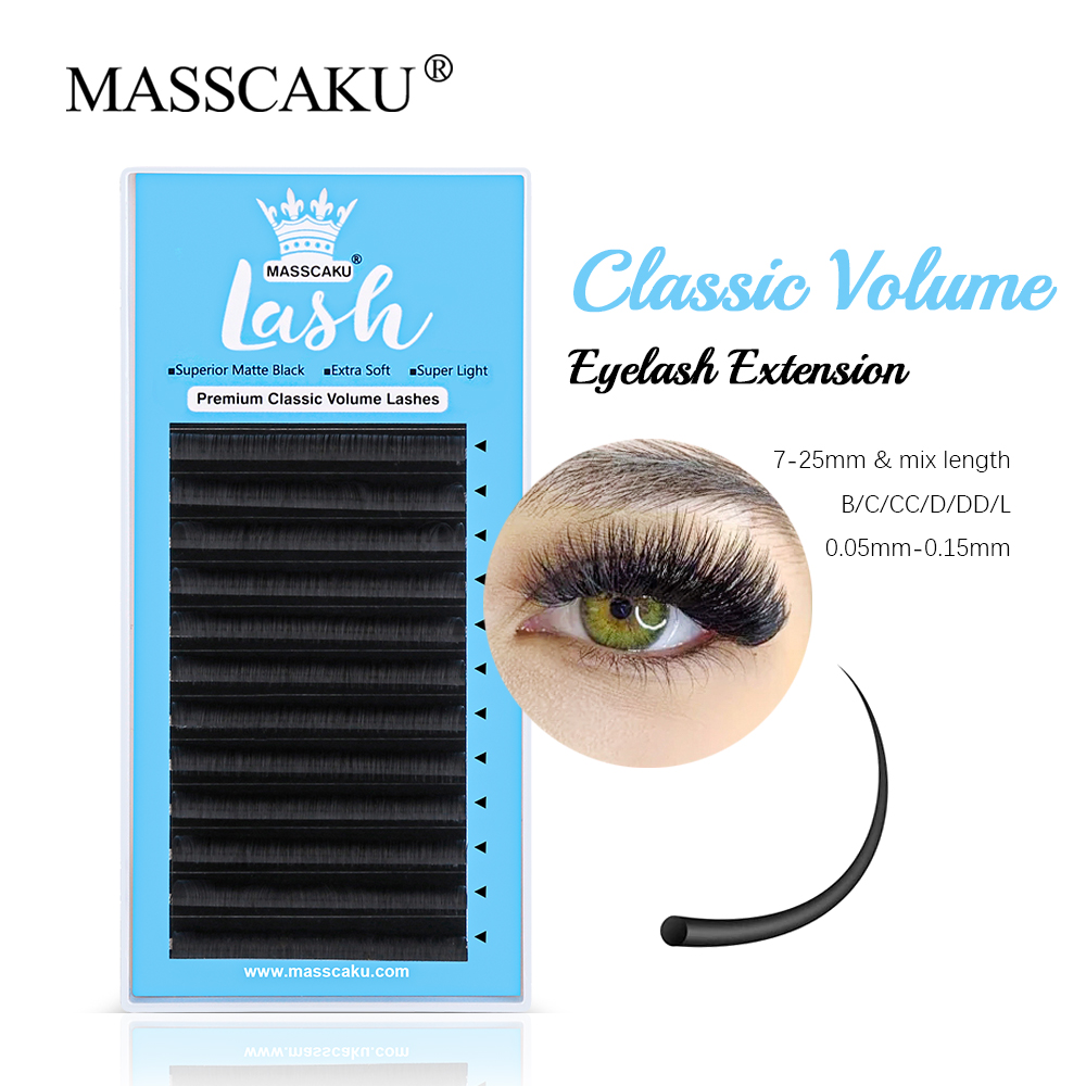 Eyelash Extension Russian Volume - MASSCAKU-Classic Regular Eyelash Extension, Individual Natural