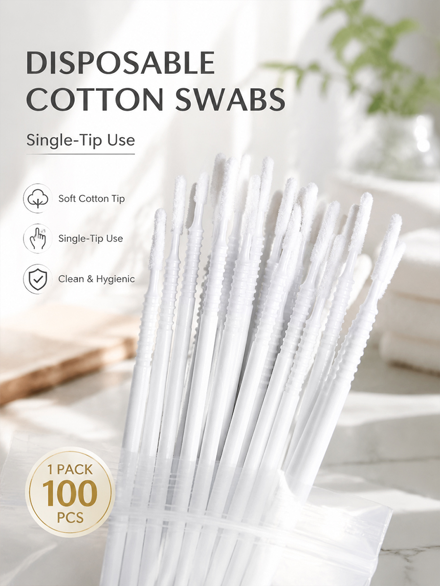 Lashes Eyelash Extension - Cotonetes Descartáveis Longos para Extensões de