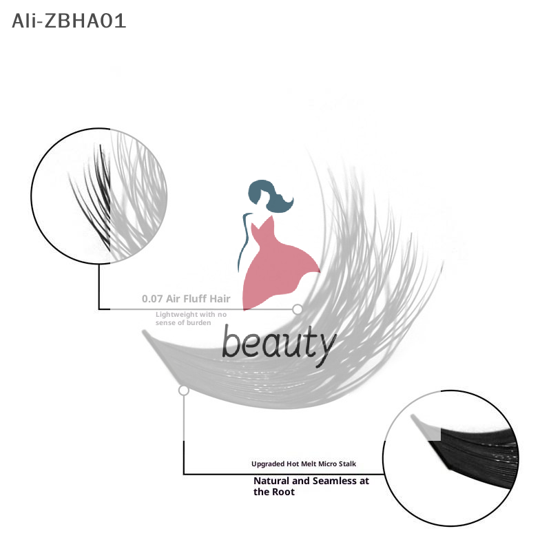 Lashes Eyelash Extension - Cílios Postiços 3D Faux Mink, Extensão