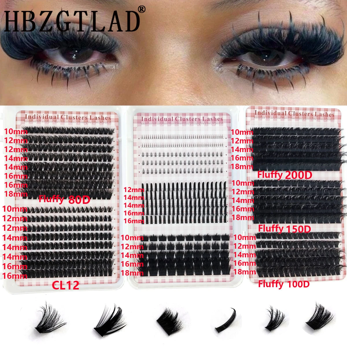 HBZGTLAD 200D-60D Cachos de Cí - Eyelash Extension Single Lash avaliação e preço